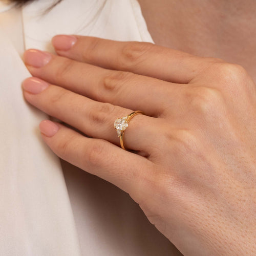 Petite Ann Three Stone Engagement Ring Image 2