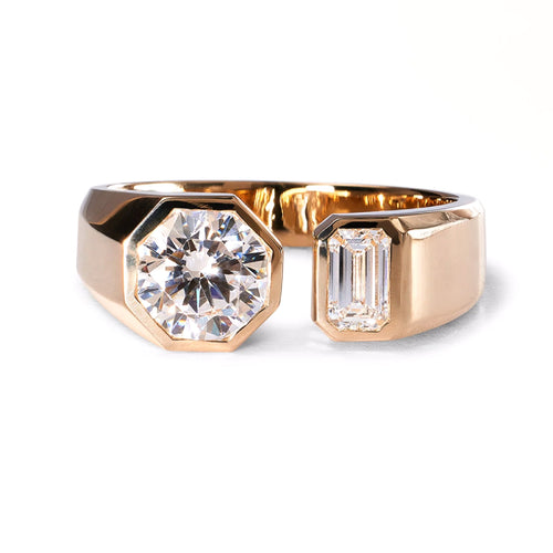 Dyad Diamond Signet Ring