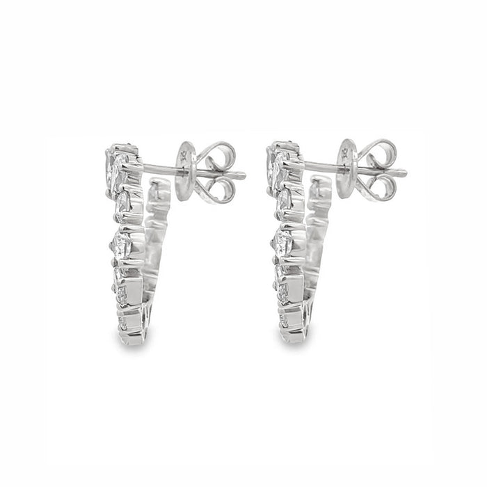 Mixed Diamond Fan Earrings