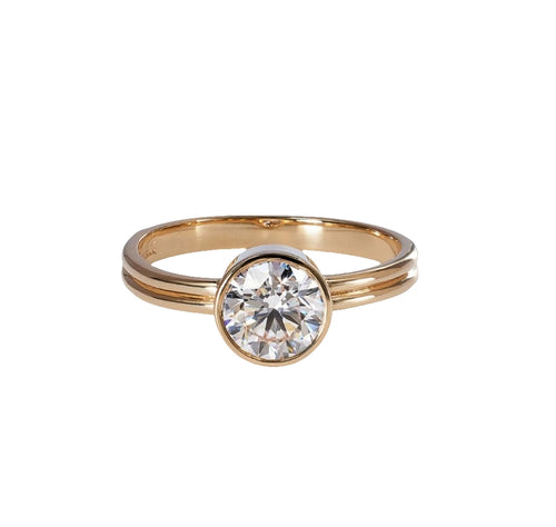 Ridge Solitaire Engagement Ring Setting