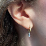 Inverted Diamond Charm Hoop Earrings