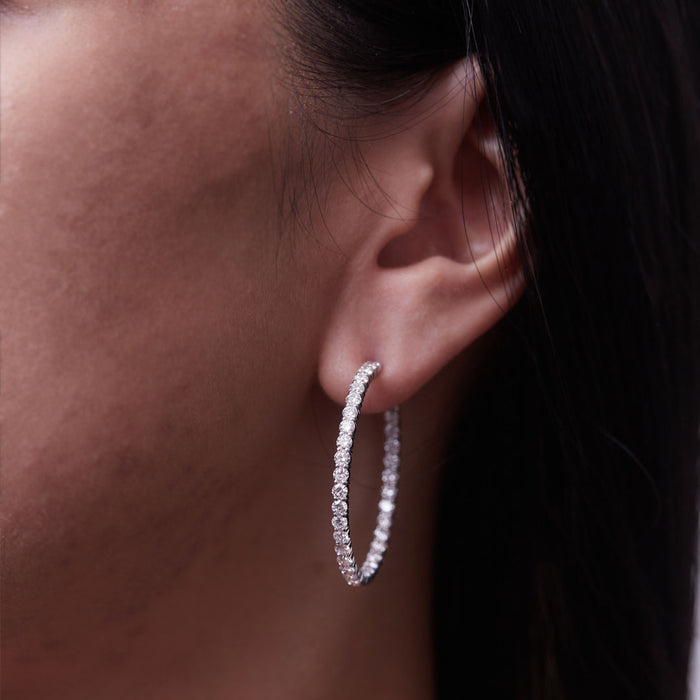4.10tcw Diamond Inside-Out Hoop Earrings