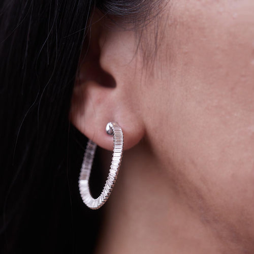 Small Dancing Wave Twist Hoop Earrings Image 2