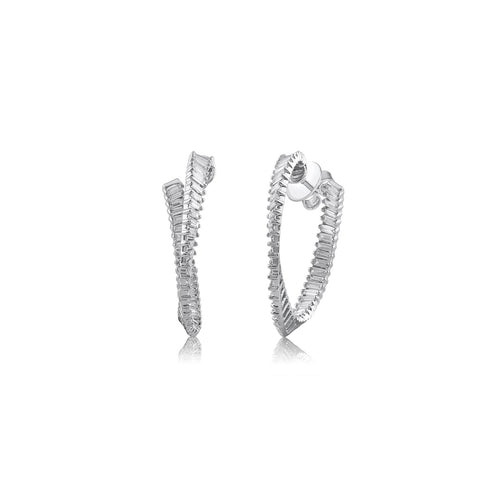 Small Dancing Wave Twist Hoop Earrings