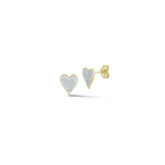 Diamond Pavé Heart Stud Earrings