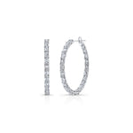 9.94tcw Diamond Baguette Hoop Earrings