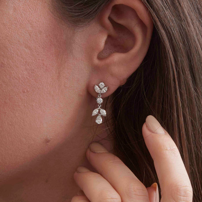 2.31tcw Multicut Diamond Drop Earrings