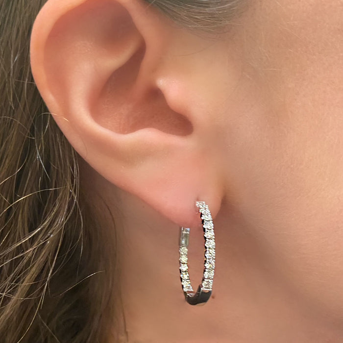 1.06tcw Diamond Medium Inside-Out Hoop Earrings