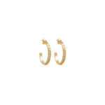 Diamond J Hoop Earrings