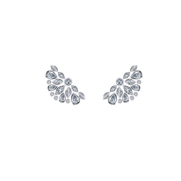 Mixed Diamond De La Vie Cluster Earrings