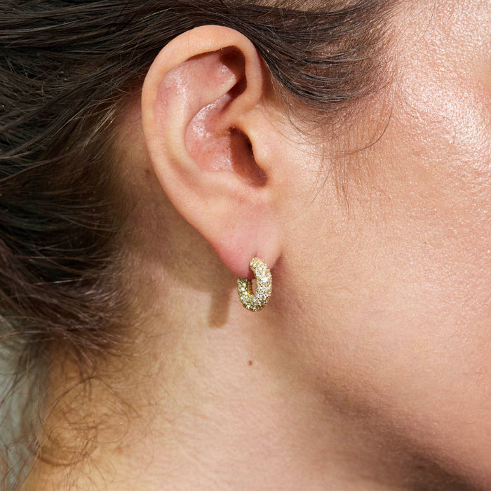 Pavé Diamond Mini Hoop Earrings