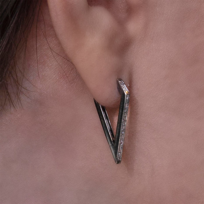 Diamond Dagger Hoop Earrings
