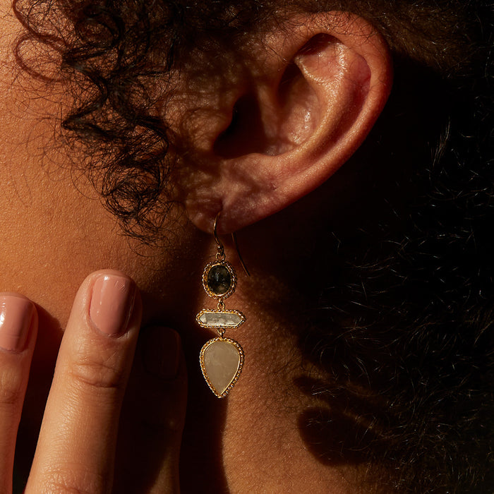 Multicut Diamond Drop Earrings