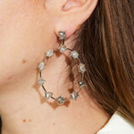 Grey Rough Cut Diamond Hoop Earrings