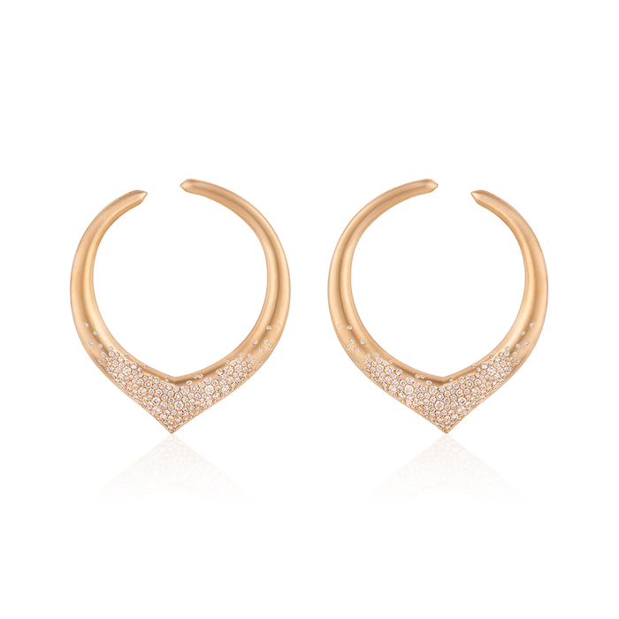 Diamond Arch Power Medium Hoop Earrings