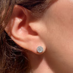 0.96tcw Diamond Cluster Stud Earrings