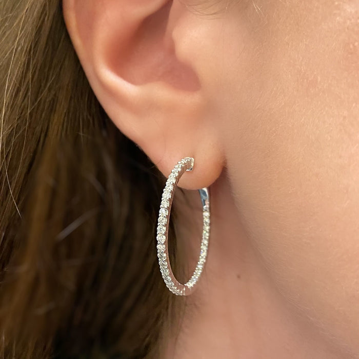 1.44tcw Diamond Inside-Out Hoop Earrings