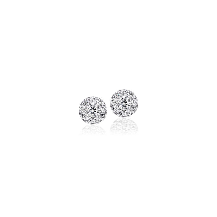 1.50tcw Diamond Cluster Stud Earrings