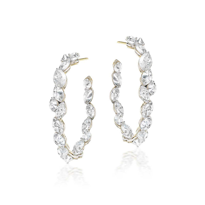 7.94tcw Marquise Diamond Inside-Out Hoop Earrings