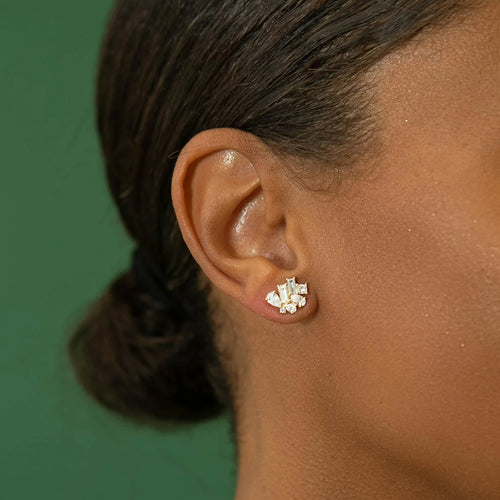 Diamond Trellis Bud Stud Earrings Image 2
