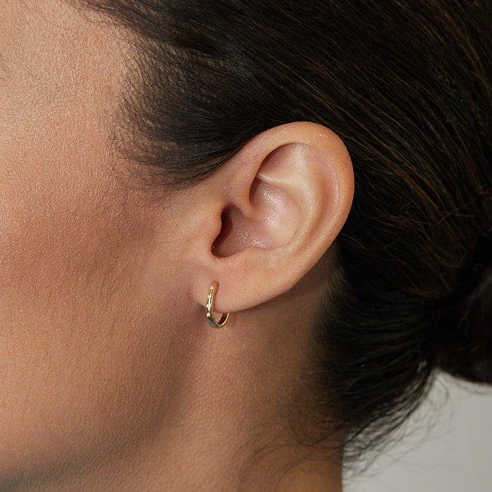 Petite 4-Diamond Huggie Earrings
