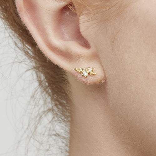 Diamond Encrusted Stud Earrings Image 2