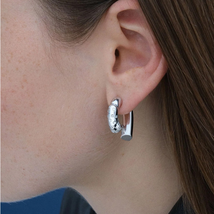 Pavé Diamond Large Oera Hoop Earrings
