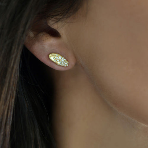 Flourish Ice Half Mini Marquise Stud Earrings Image 2