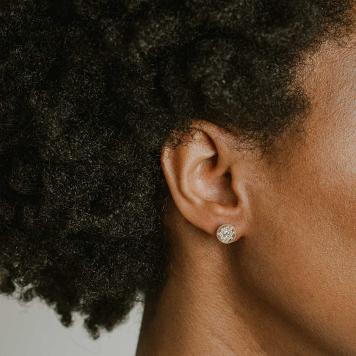 Diamond Disc Stud Earrings Image 2