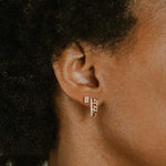 Diamond Link Hoop Earrings