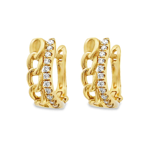 Diamond Link Hoop Earrings