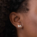 Emerald & Pear Diamond Stud Earrings