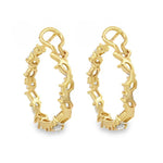 Mixed Cut Diamond Hoop Earrings