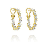 Mixed Cut Diamond Hoop Earrings