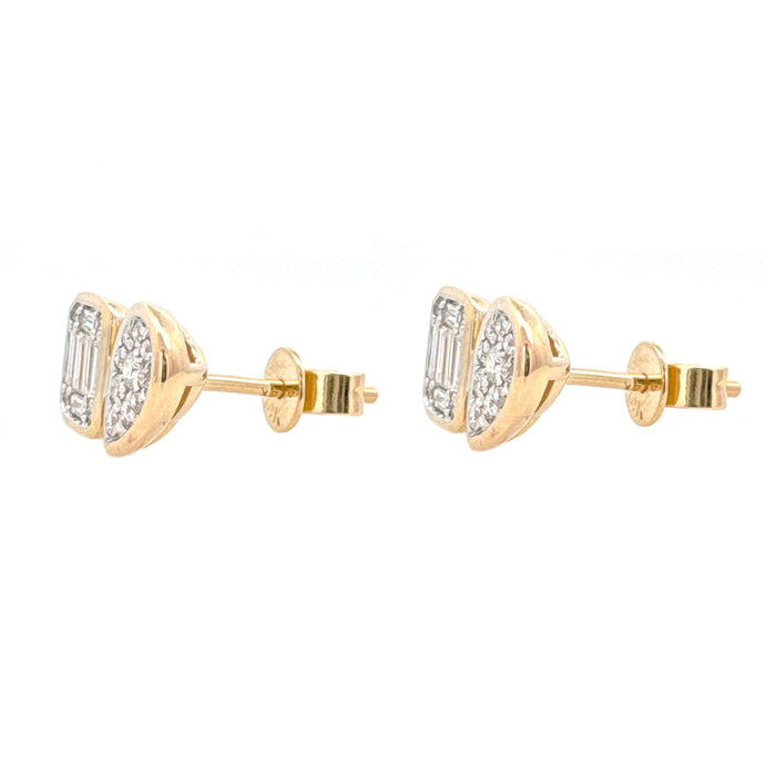Diamond Toi et Moi Cluster Stud Earrings