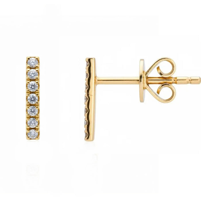 Diamond Petite Bar Stud Earrings