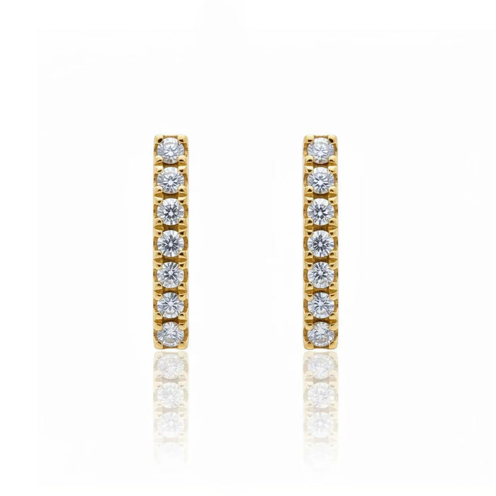 Diamond Petite Bar Stud Earrings