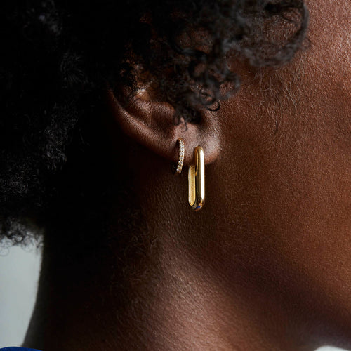 Pavé Diamond Petite Hoop Earrings Image 2