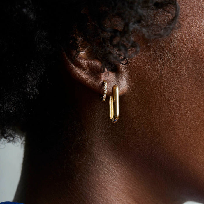 Pavé Diamond Petite Hoop Earrings