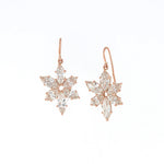 Diamond Flower Drop Earrings
