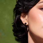 Asymmetric Black Diamond Stud Earrings