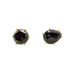 Asymmetric Black Diamond Stud Earrings