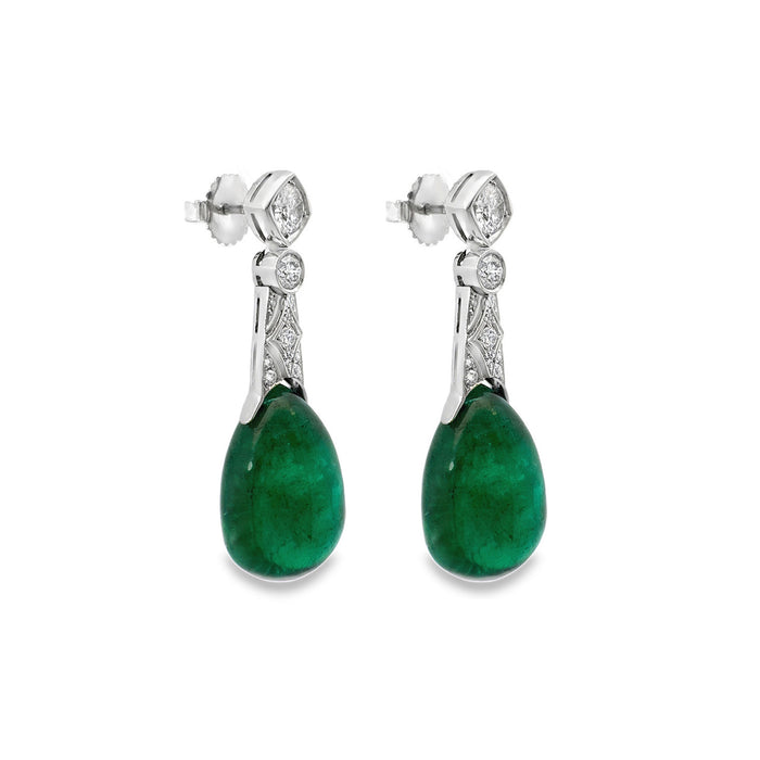 Emerald & Diamond Drop Earrings