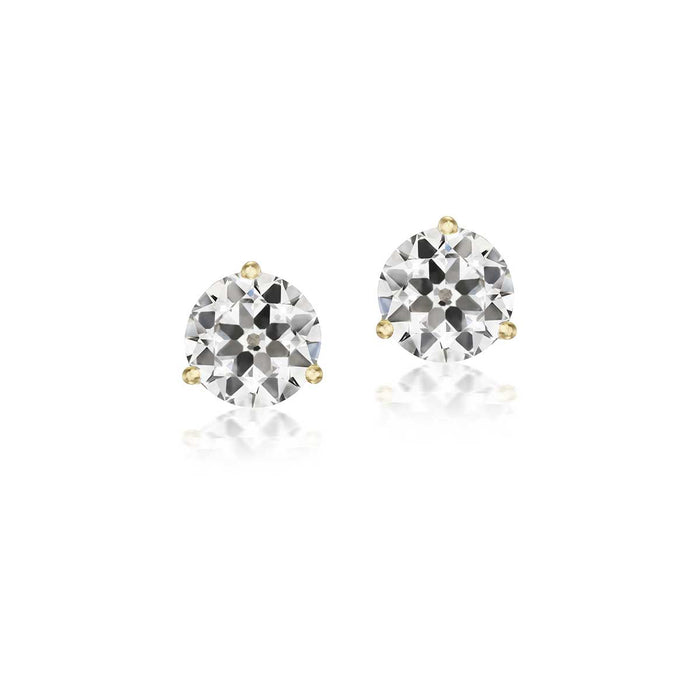 2.41tcw Antique Old European Cut Diamond Stud Earrings