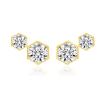 Diamond Duo Hex Stud Earrings