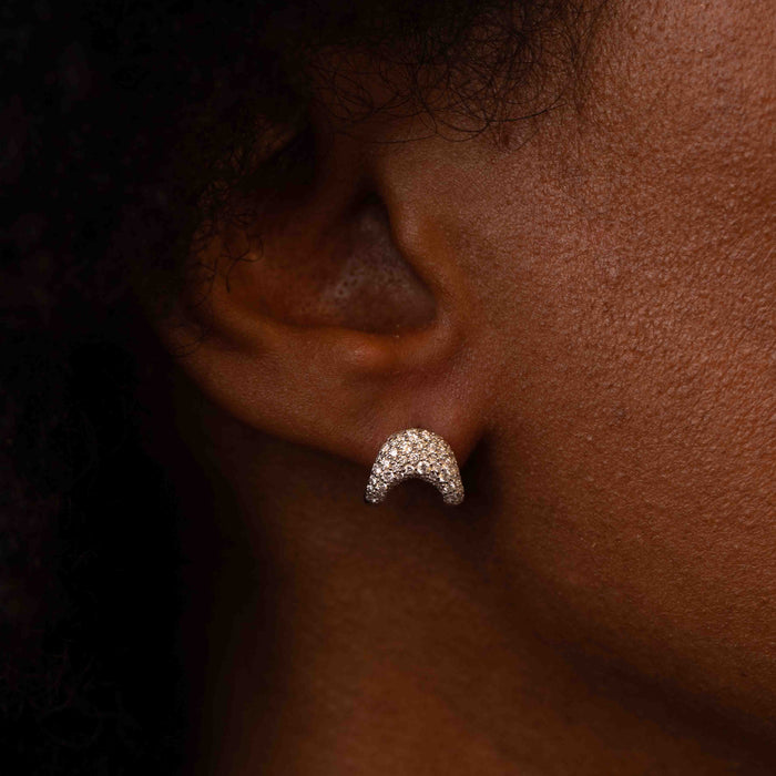 Zaha Pave Huggie Earrings