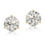 4.43tcw Antique Old European Cut Diamond Stud Earrings