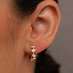 Diamond Mixed Shapes Hoop Earrings