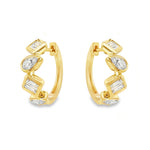 Diamond Mixed Shapes Hoop Earrings