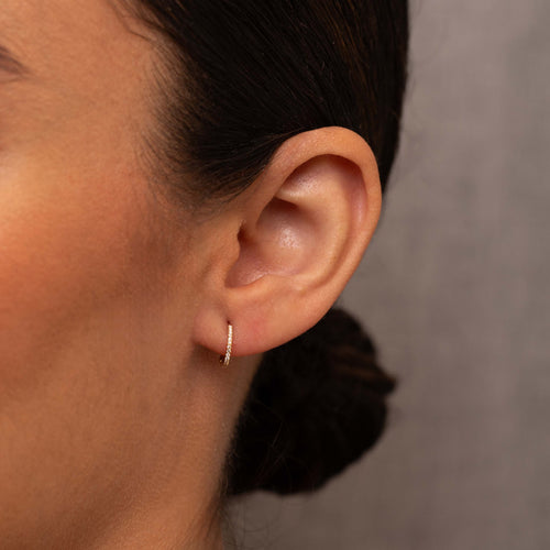 Diamond Huggie Earrings Image 2